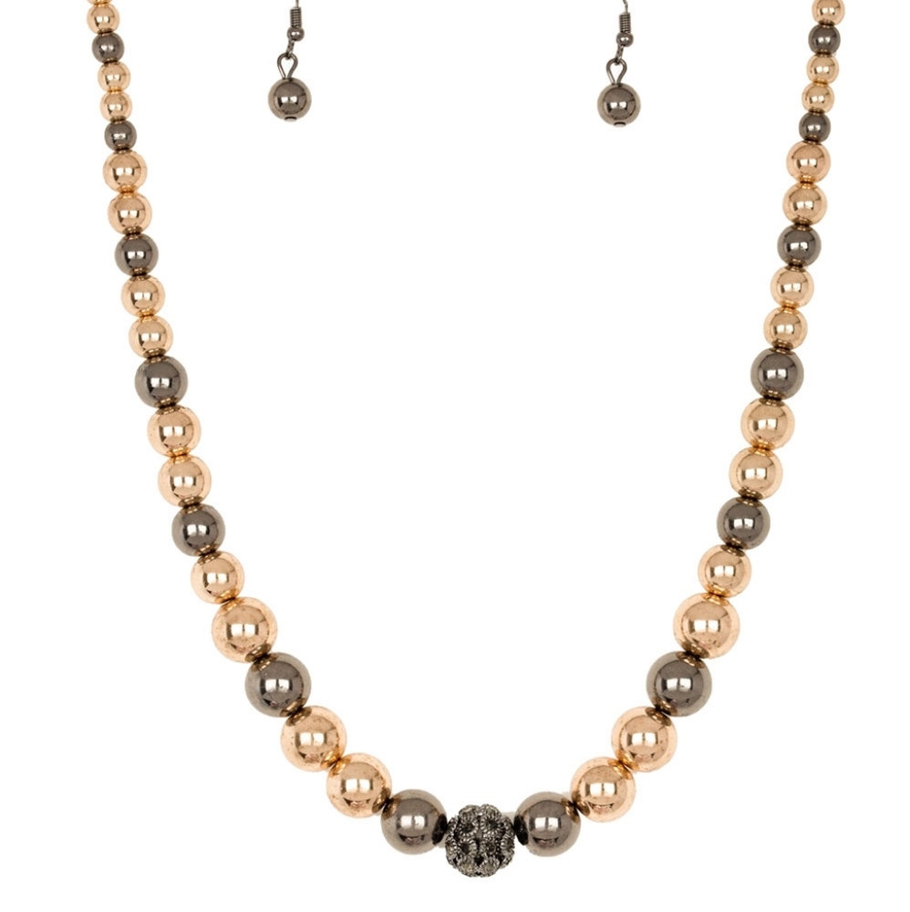 Gold and black necklace